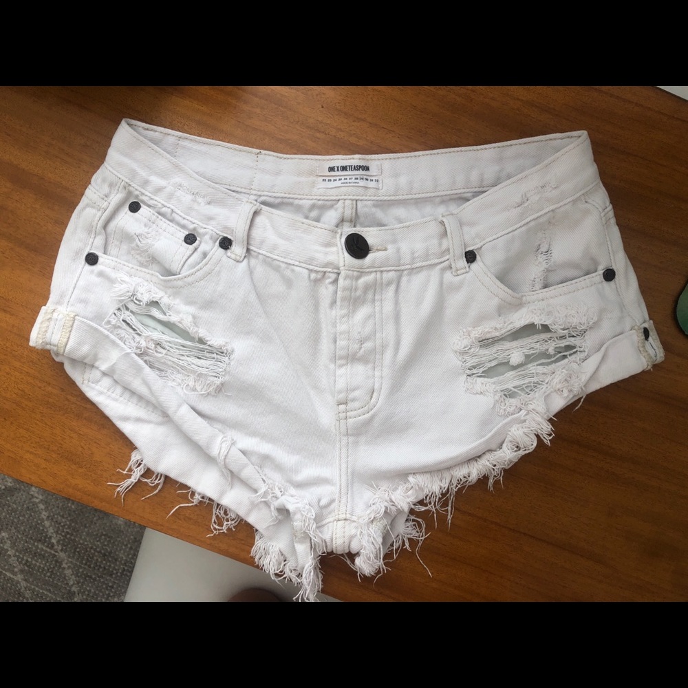 One Teaspoon light grey Bandit shorts